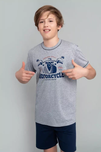 Gibson fiú pizsama rövid ujjú, nadrágos olasz divat - melange