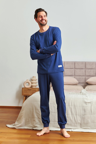 7350 Doctor Nap férfi pizsama - bordázott pamut, kényelem és stílus - kozmosz