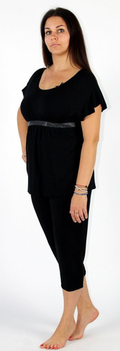 448 Julie Női 3/4-es pizsama - fekete
