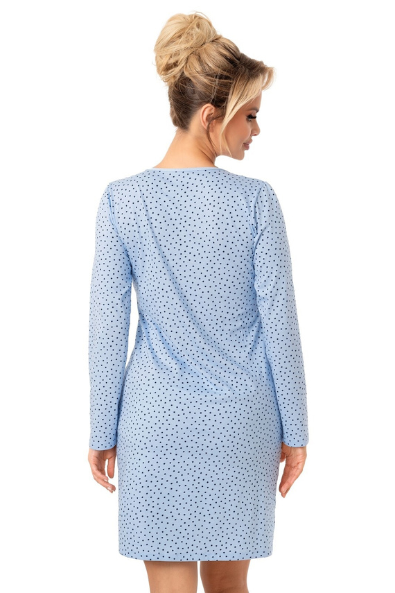 Hálóing Donna Star kék - pamut, hosszú ujjú, műanyag zacskóba csomagolva