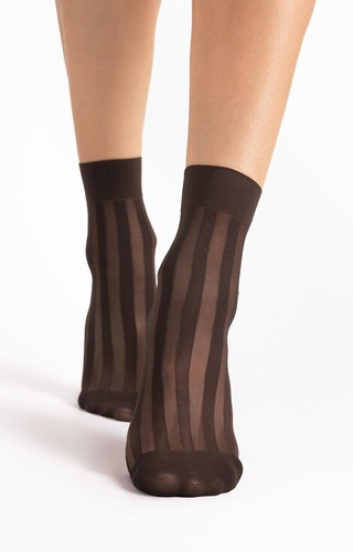 G 1194 Vibe Női zokni Fiore 20 den mocca - csíkos mintás, elegáns