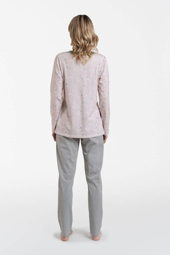 Simona Női hosszú ujjú pizsama és hosszú nadrág Italian Fashion - print/melange