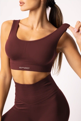 SPAIO Flex 2.0 varrás nélküli bordó sportmelltartó - stabil tartás és kényelem
