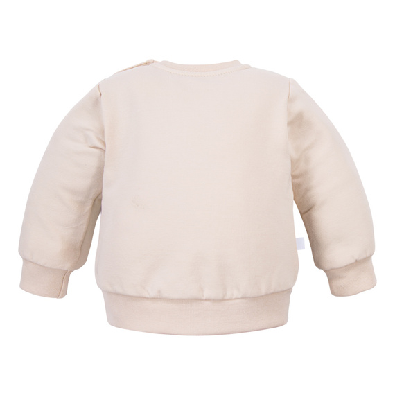 Beary Cool pulóver Eevi - világos bézs, pamut, mackó mintával