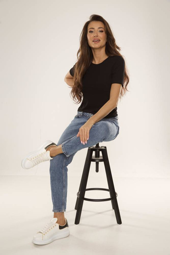 698 Freya Rövid ujjú blúz De Lafense - fekete