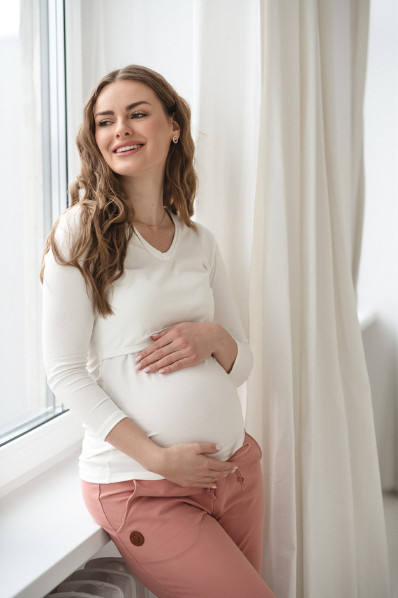 Milk&Love Milk Shirt kismama és szoptatós felső 7/8 ujj white