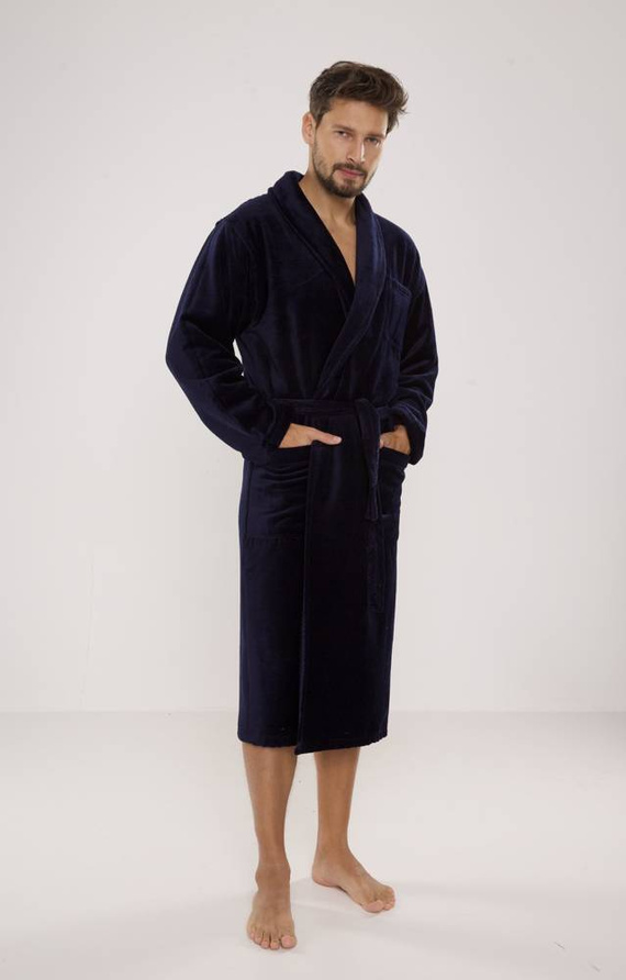 803 / 819 Twin frottír férfi háziköntös Forex - sötétkék (sötétkék)