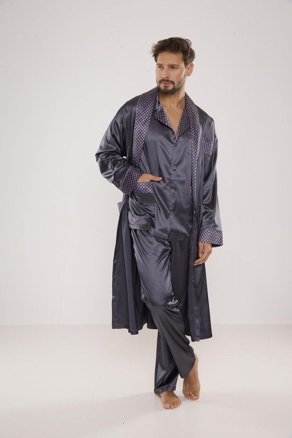 939 Férfi szatén szürke pizsama