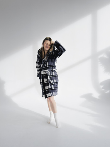 031 De Lafense fürdőköpeny takaró - meleg gyapjú női fürdőköpeny Super Cozy, szürke