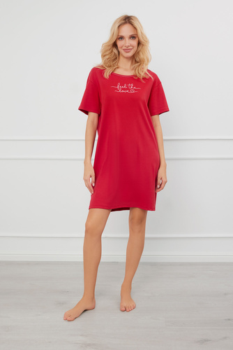 Evora rövid ujjú hálóing Olasz divat - piros