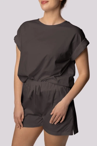 Bliss rövid ujjú női pizsama Mona grafit