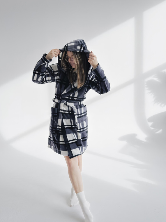 031 De Lafense fürdőköpeny takaró - meleg gyapjú női fürdőköpeny Super Cozy, szürke