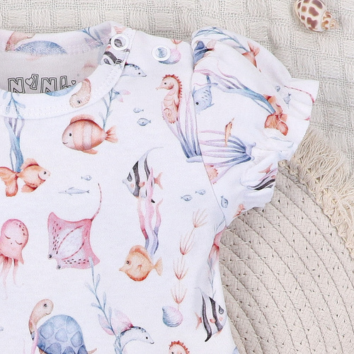 ABN-5486 Víz alatti világ Nini baba ruha - organikus pamut, könnyű és puha