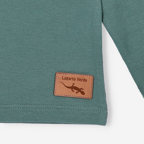 KAR-1020 Fiú hosszú ujjú blúz Lagarto Verde zöld - pamut elasztánnal, lengyel gyártmány, lengyel gyártás