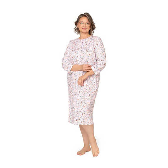 204 Bogna II rozpinana koszula nocna Martel - biały-fioletowy 25