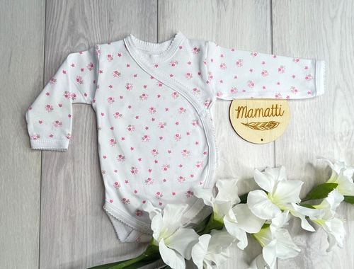 Mamatti Infant Envelope Body BD15326 Virágok - Hosszú ujjú, pamut