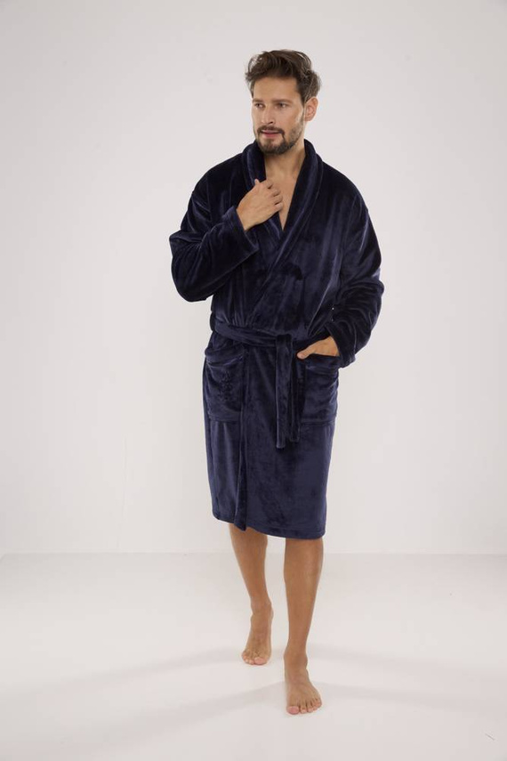 716 Rafael férfi köntös De lafense - tengerészkék