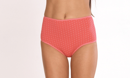 018 Sara De lafense magas derekú bugyi - málna pöttyök