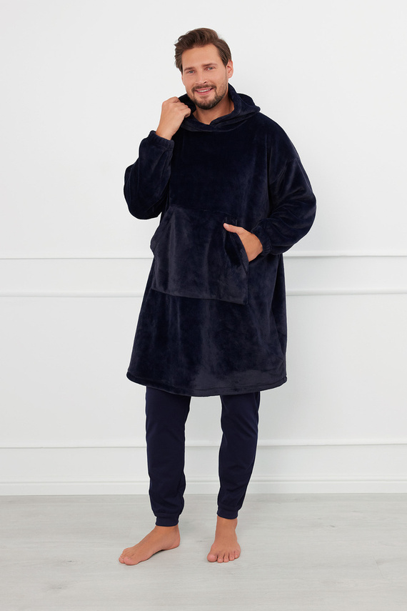 Forio csuklyás takaróblúz unisex olasz divat - tengerészkék