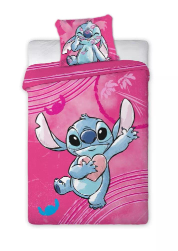 Lilo és Stitch Aranyos pamut ágynemű rózsaszín | Disney | Jerry Fabrics gyermek ágyneműk