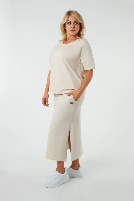 Stella női maxiszoknya Olasz divat - bézs