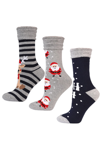 Moraj női zokni CSL450-039 - ünnepi, meleg, belülről frottír zokni