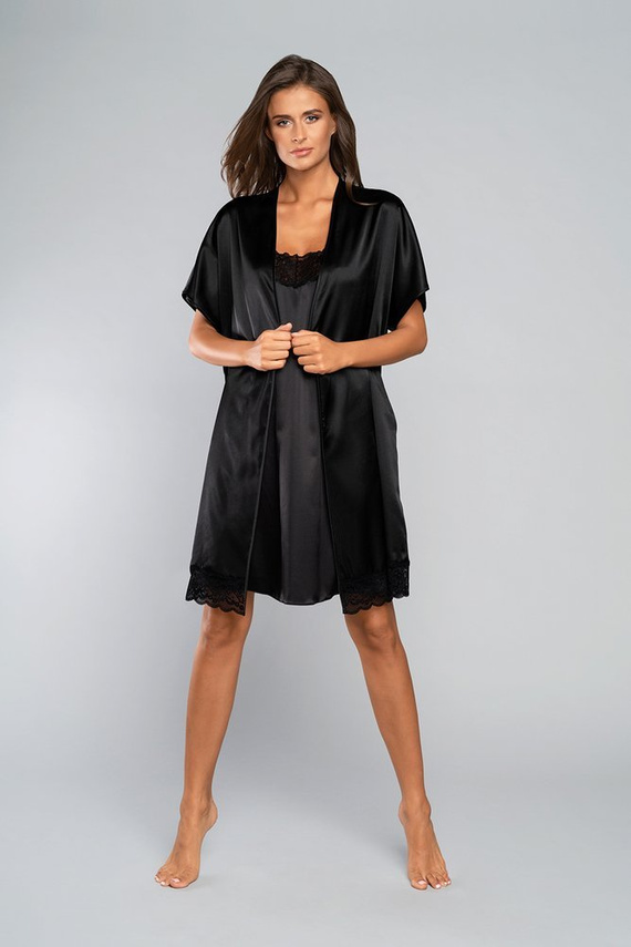 Touch Rövid ujjú fürdőköpeny Olasz divat - fekete