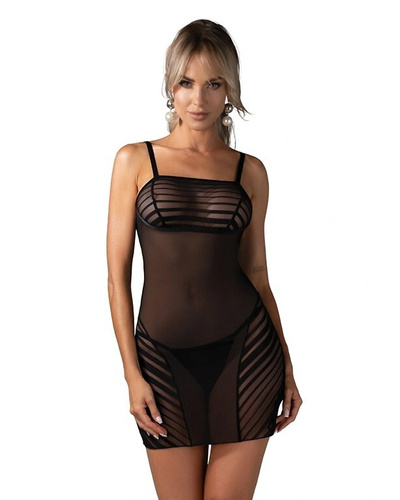 Lune Bellis Obsessive hálóing fekete mesh testhezálló + tanga