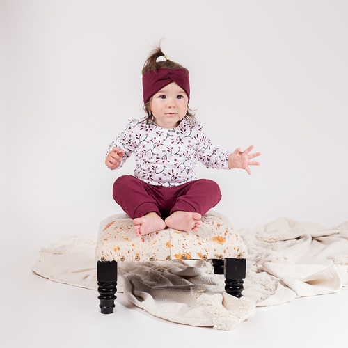 217066 Alisa Nicol pamut bordázott fejpánt - burgundi