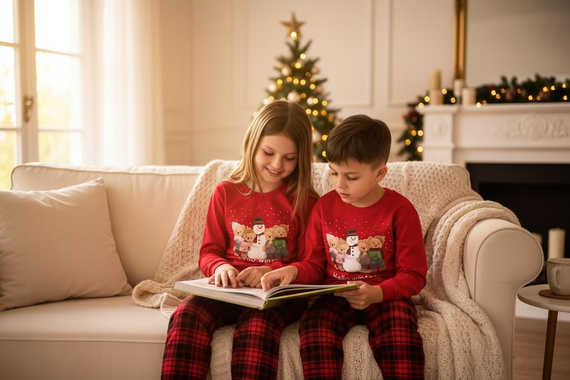 594/185 592/185 Winter Cornette lány pizsama - karácsony, piros, pamut