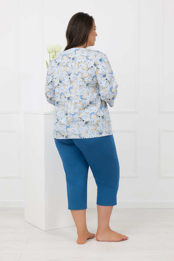 Női pizsama Celozja olasz divat 100% pamut 3/4 ujjú 3/4 nadrág 3/4 nadrág