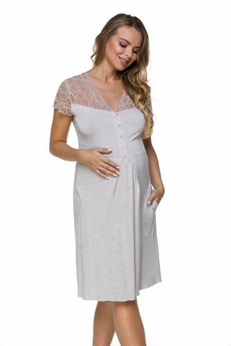 3127 Terhességi és szoptatós hálóing Lupoline-szürke