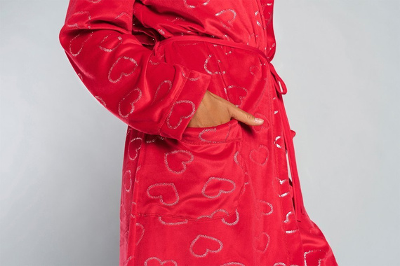 Elixir Női fürdőköpeny zsebekkel Italian Fashion - piros/print