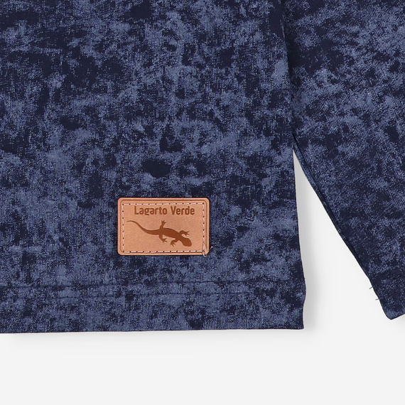 KAR-1021 Fiú hosszú ujjú blúz Lagarto Verde tengerészkék - pamut elasztánnal, lengyel gyártmány, lengyel gyártás