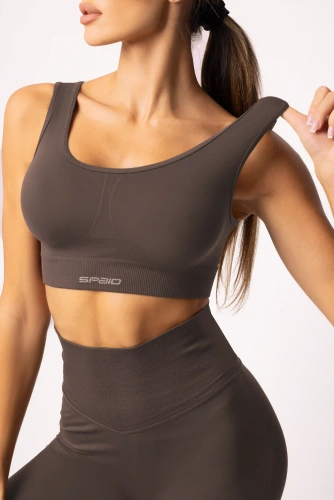 SPAIO Flex 2.0 varrás nélküli csokoládé sportmelltartó - stabil tartás és kényelem