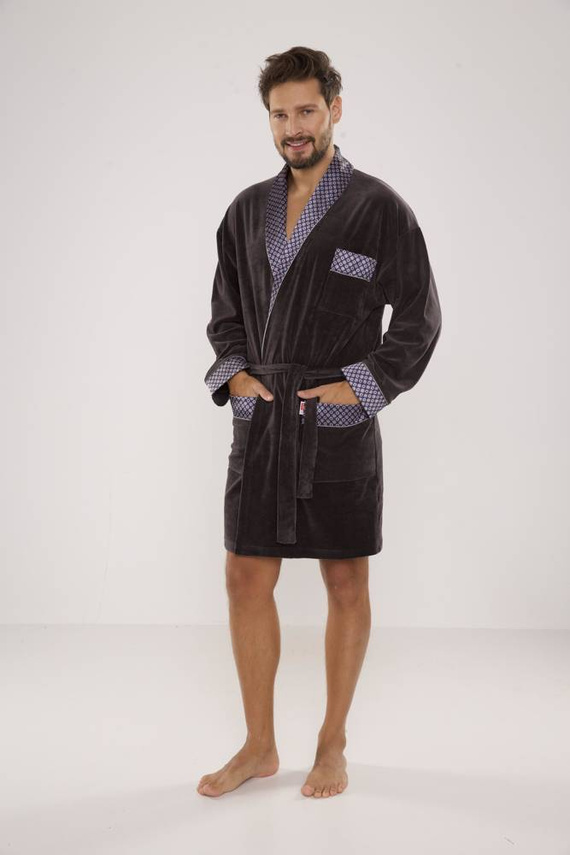 772 Bonjour férfi forex fürdőköpeny - grafit