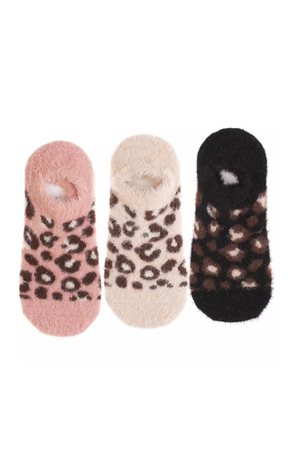 Moraj CDC 350-538 ABS női balerinák - bolyhos, csúszásmentes, leopárd mintás