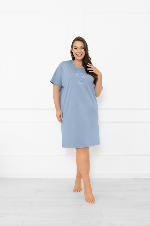 Női hálóing Ksara - rövid ujjú, pamut Italian Fashion - steel