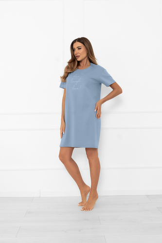 Női hálóing Ksara - rövid ujjú, pamut Italian Fashion - steel