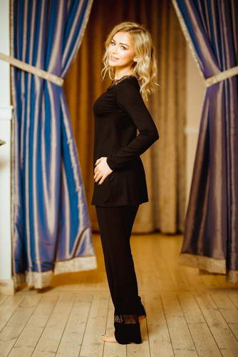 Kapas Női pizsama szett Kalimo - fekete