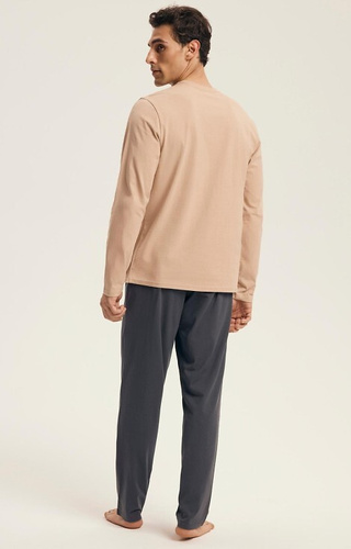 43474 Luro Henderson Core férfi pizsama - pamut, nyomtatott felső, hosszúság. nadrág