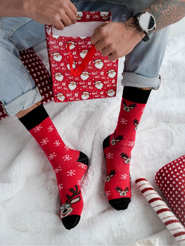 1290.039 Rénszarvas karácsonyi zokni Milena - Not to pair, piros