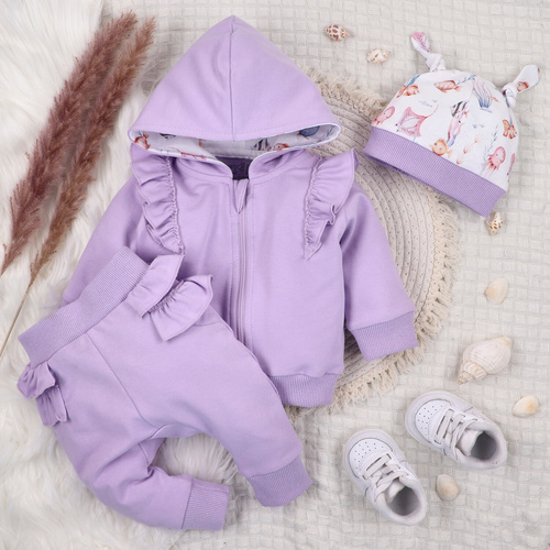 ABN-5485 Víz alatti világ Nini melegítőnadrág - organikus pamut, lila, babák számára