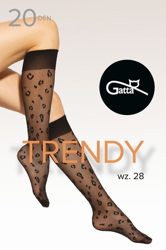 Divatos térdig érő zokni.28 20 den Gatta nero-mottled, nem nyomott szegélyű