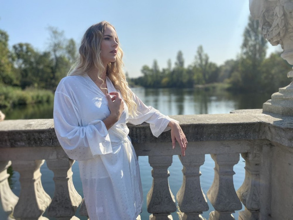 411 Jeanne Női rövid Forex köntös - ekrü színű