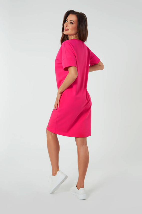 Stella női rövid ujjú tunika Olasz divat - fukszia
