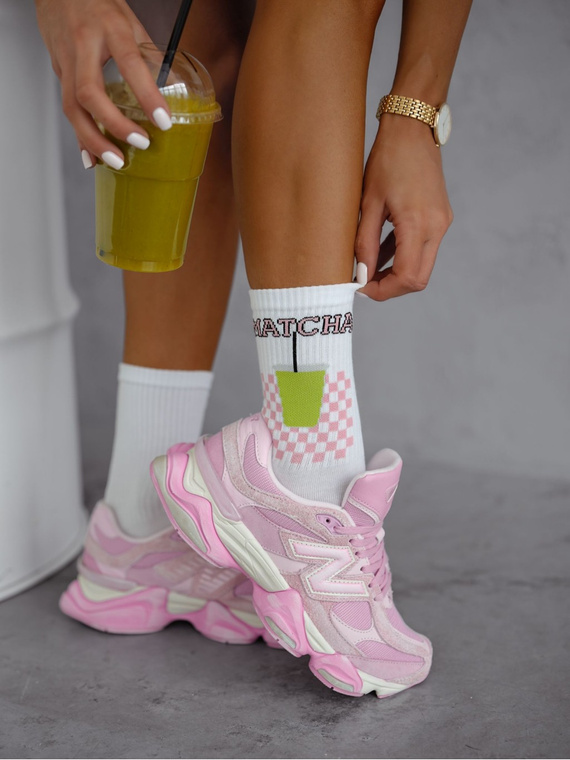 0200-175 Matcha Női zokni Milena - fehér Női pamut zokni Női pamut zokni