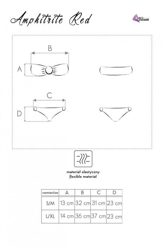 Amphitrite LC 9731 fürdőruha LivCo Corsetti - piros