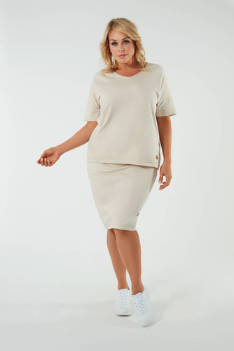 Stella női midi szoknya Olasz divat - bézs