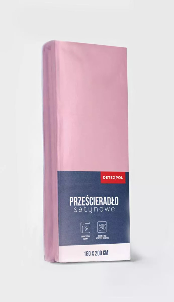 Poly Detexpol mikroszatén gumis lepedő sima és praktikus pastel pink